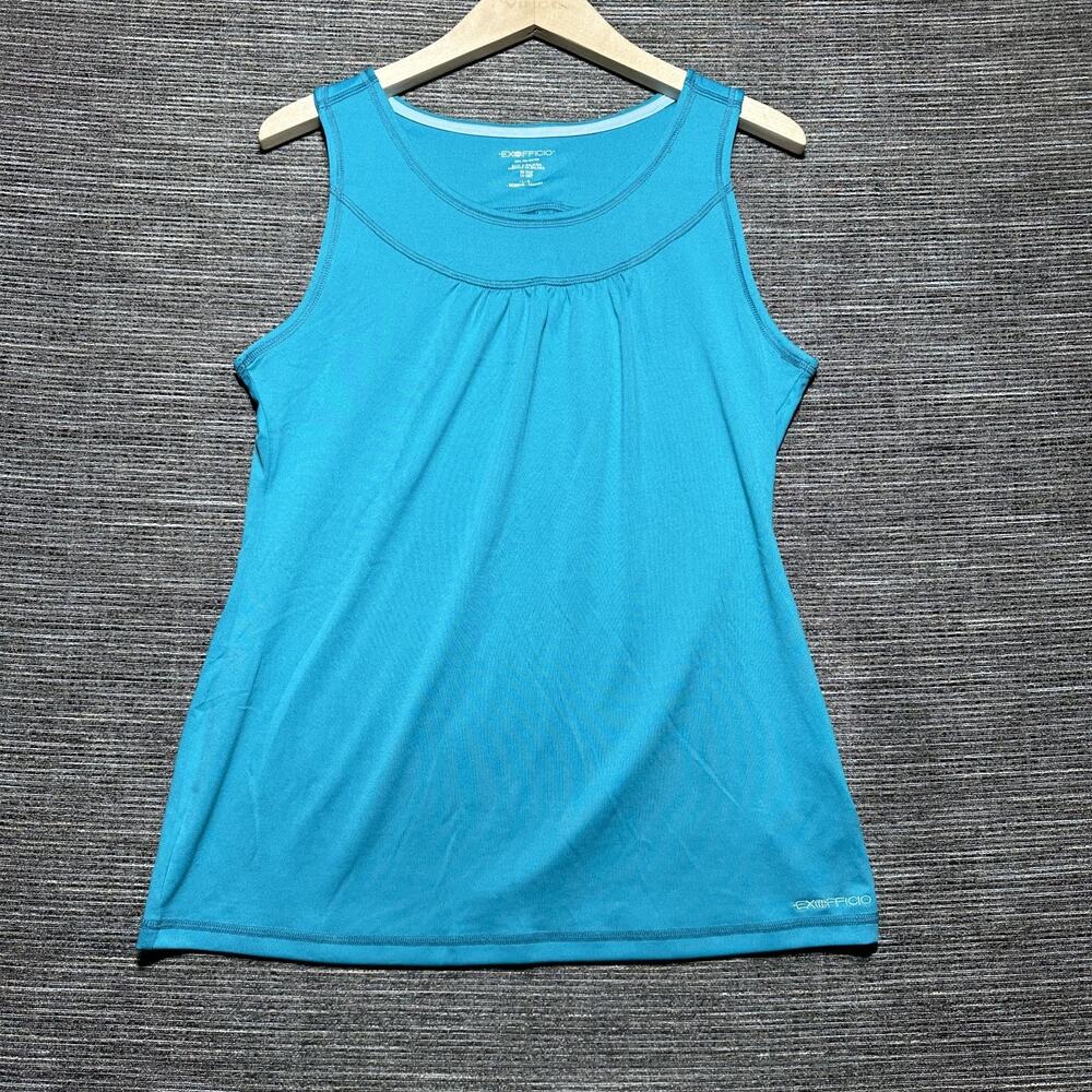 Exoffico Tank Shirt Women's Large Aqua Blue Sleeveless Outdoor Hiking
